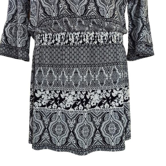 White House Black Market Multiprint Boho Style Drop Waist Dress - Picture 4 of 11